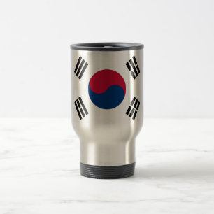 Caneca de viagem com a bandeira de Coreia do Sul