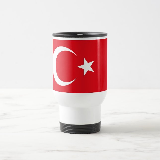Caneca de viagem com bandeira da Turquia (Centro)