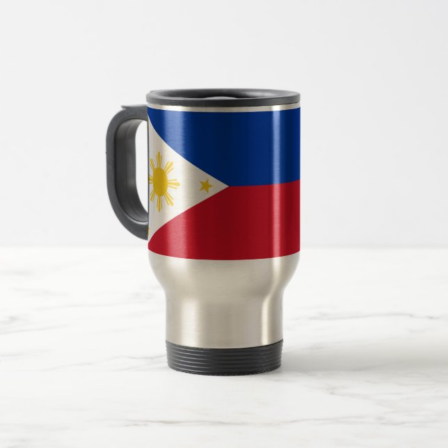 Caneca de viagem com bandeira das Filipinas (Frente Esquerda)