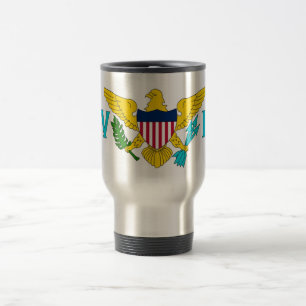Caneca de viagem com bandeira das Ilhas Virgens -