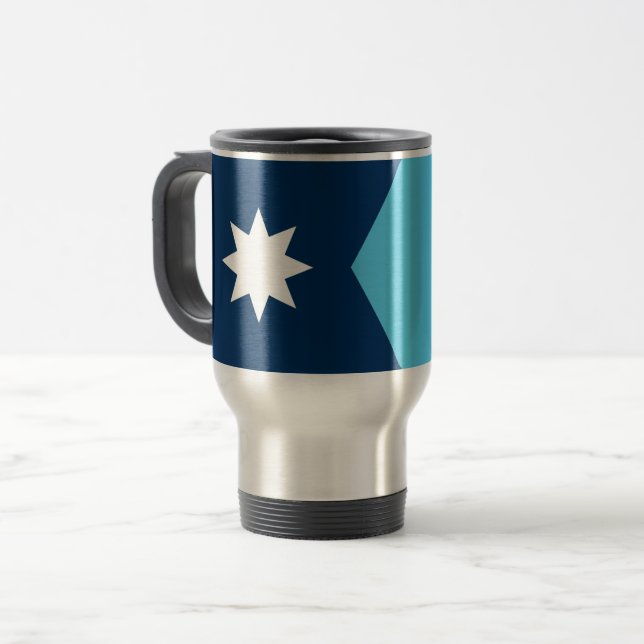 Caneca de Viagem com Bandeira de Minnesota, EUA (Frente Esquerda)