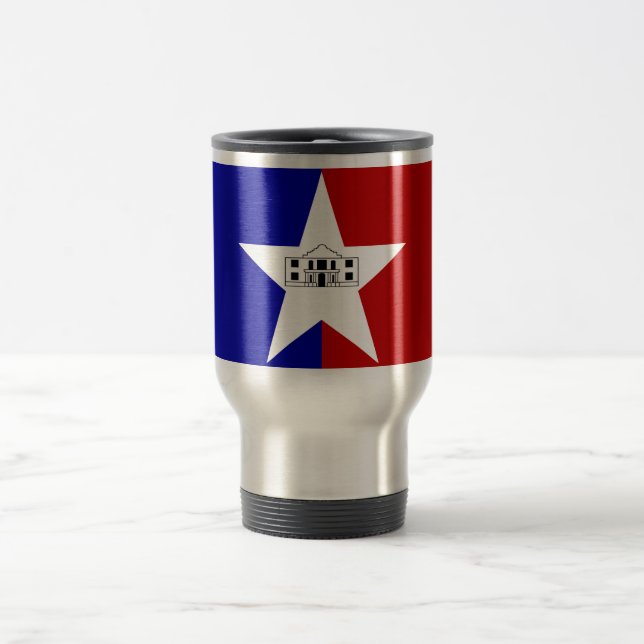 Caneca de viagem com Bandeira de San Antonio, Texa (Centro)