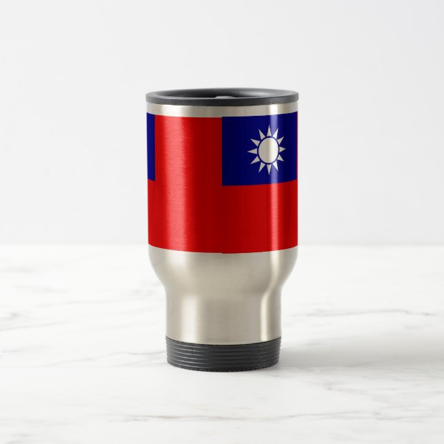 Caneca de viagem com Bandeira de Taiwan (Centro)