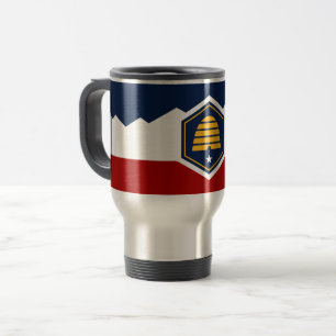 Caneca de Viagem com Bandeira de Utah, EUA
