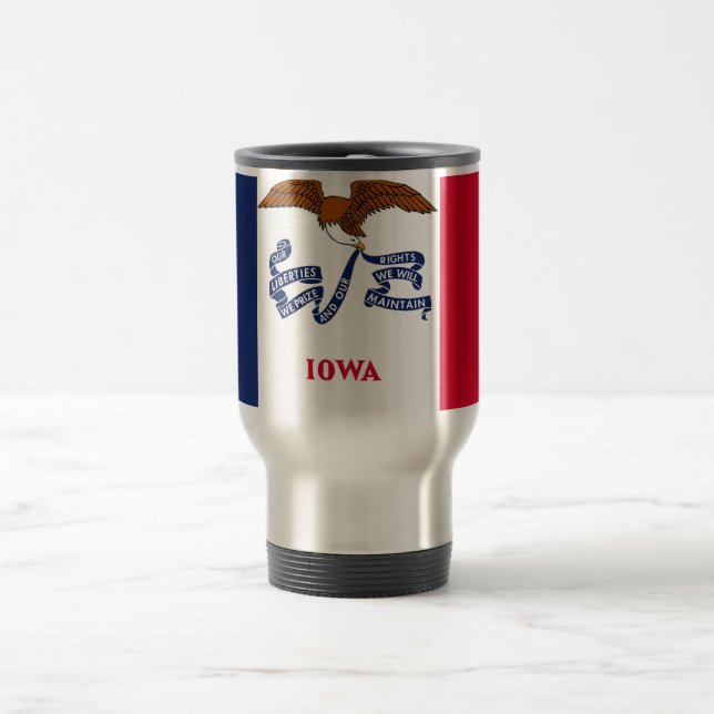 Caneca de viagem com Bandeira do Estado de Iowa -  (Centro)