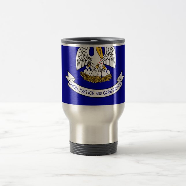 Caneca de viagem com Bandeira do Estado de Louisia (Centro)