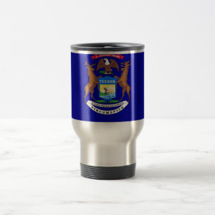 Caneca de viagem com Bandeira do Estado de Michiga