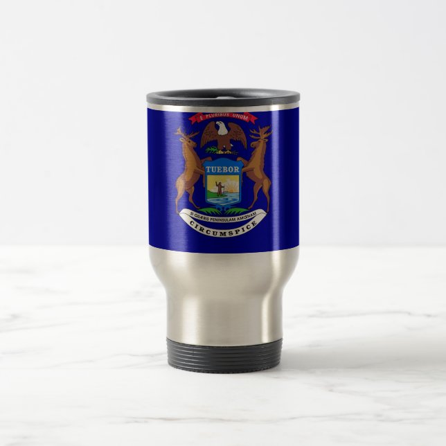Caneca de viagem com Bandeira do Estado de Michiga (Centro)