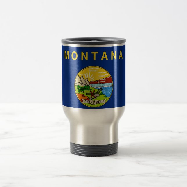 Caneca de viagem com Bandeira do Estado de Montana (Centro)