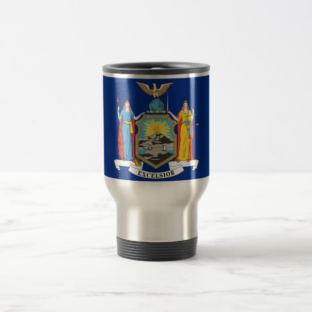 Caneca de viagem com Bandeira do Estado de Nova Io (Centro)
