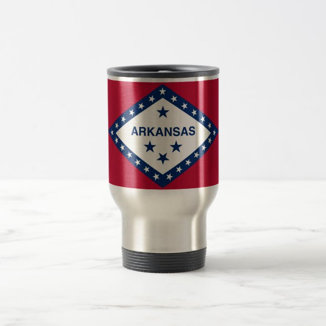 Caneca de viagem com Bandeira do Estado do Arkansa (Centro)