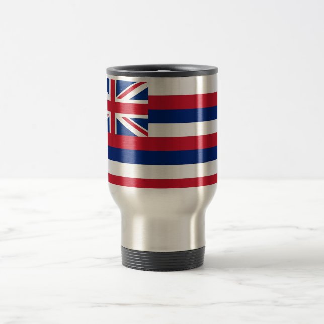 Caneca de viagem com Bandeira do Estado do Havaí - (Centro)