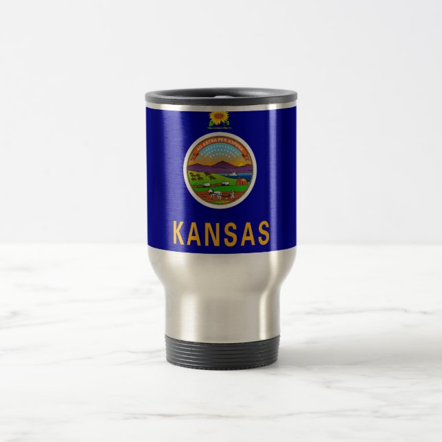 Caneca de viagem com Bandeira do Estado do Kansas  (Centro)