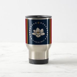 Caneca de Viagem com Bandeira do Estado do Mississ