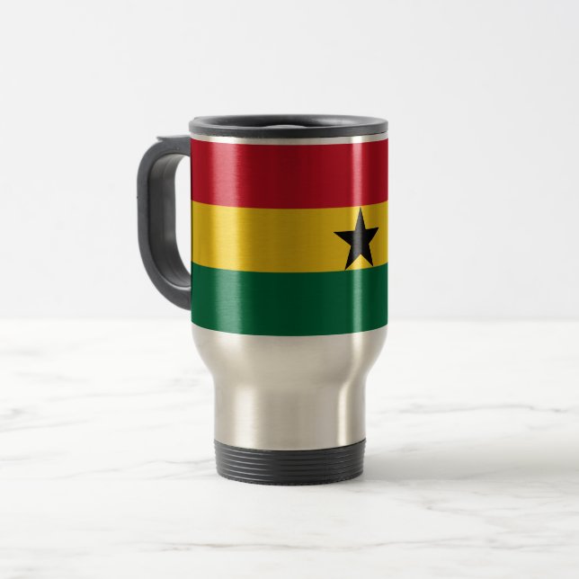Caneca de viagem com Bandeira do Gana (Frente Esquerda)