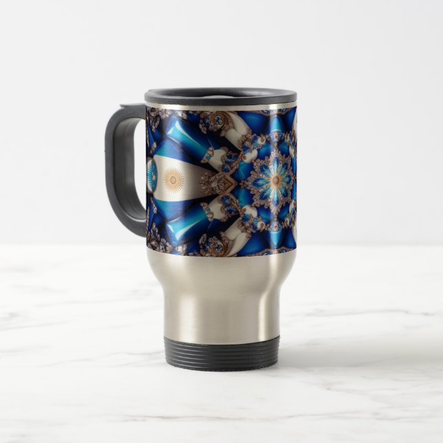 Caneca de viagem com Design de cores argentinas (Frente Esquerda)