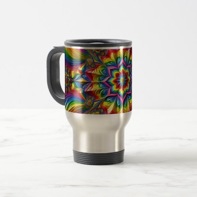 Caneca de viagem com Design de cores LGBTQ (Frente Esquerda)