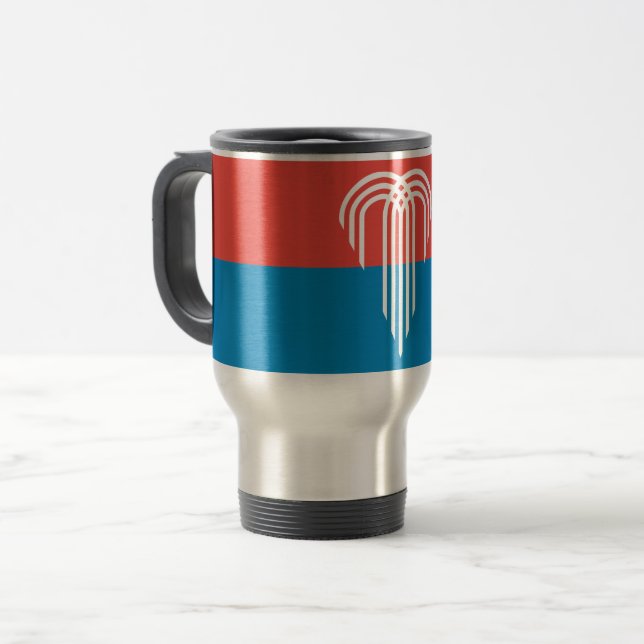 Caneca de viagem com Flag of Kansas City, Missouri (Frente Esquerda)