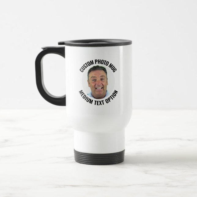 Caneca de Viagem com Foto Personalizada de Texto d (Esquerda)