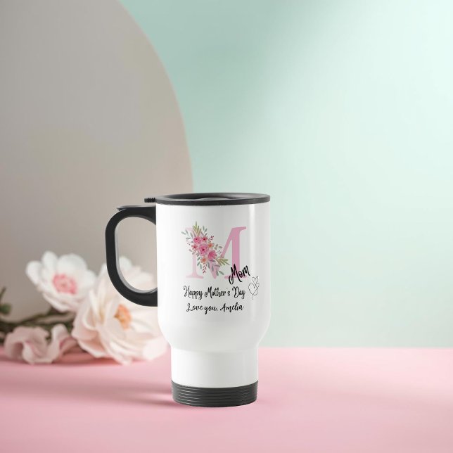 Caneca de Viagem com Inicial da Mamãe Personalizad (Criador carregado)