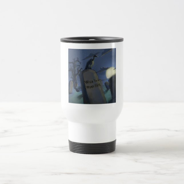 Caneca de Viagem com Lápide Cômica de Halloween En (Centro)