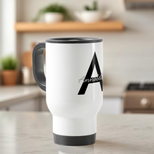 Caneca de Viagem com Monograma de Tipografia Perso (Criador carregado)