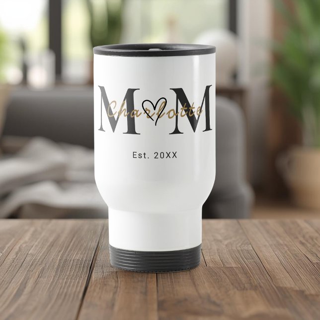 Caneca de Viagem com Nome da Mãe Personalizado Ano (Criador carregado)