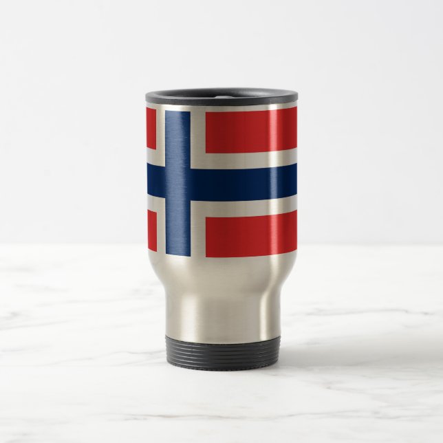 Caneca de viagem com pavilhão da Noruega (Centro)