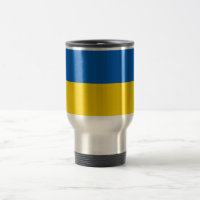 Caneca de viagem com pavilhão da Ucrânia