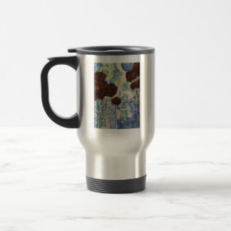 Caneca de viagem com pintura da floresta