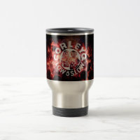 Caneca de viagem com projeto do "fogo" de CorleyQ