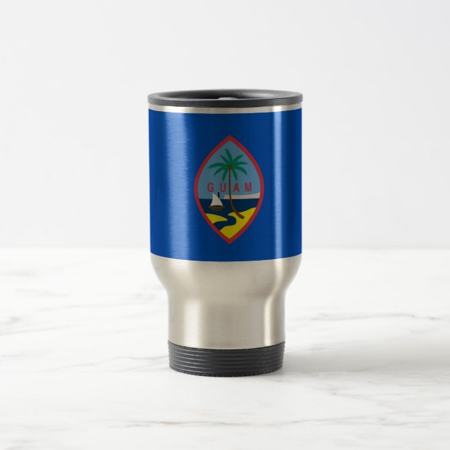 Caneca de viagem com Sinalizador de Guam - EUA (Centro)