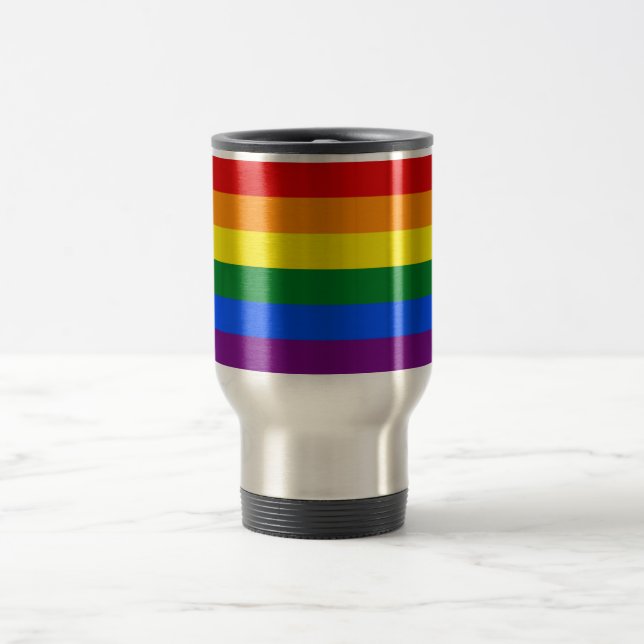 Caneca de viagem com Sinalizador LGBT do Arco-Íris (Centro)