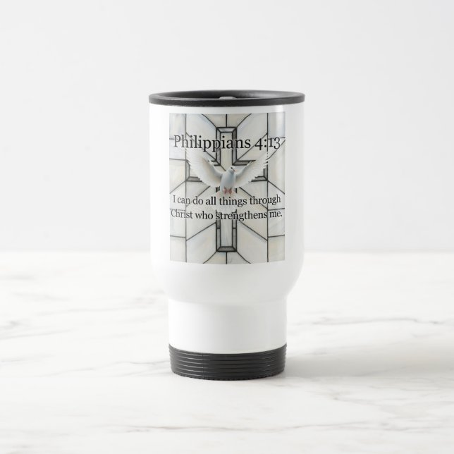 Caneca de Viagem com Versículo Bíblico Filipenses  (Centro)