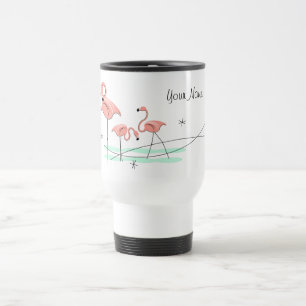 Caneca de viagem "conhecida" do trio dos flamingos