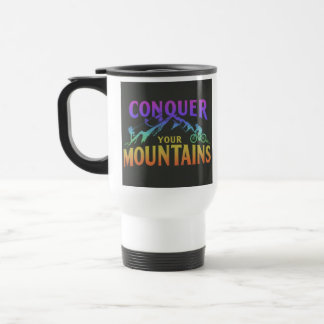 caneca de viagem "Conquiste Suas Montanhas".