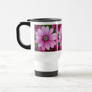 Caneca de viagem cor-de-rosa da margarida