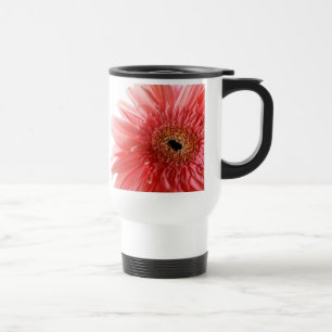 Caneca de viagem cor-de-rosa da margarida de