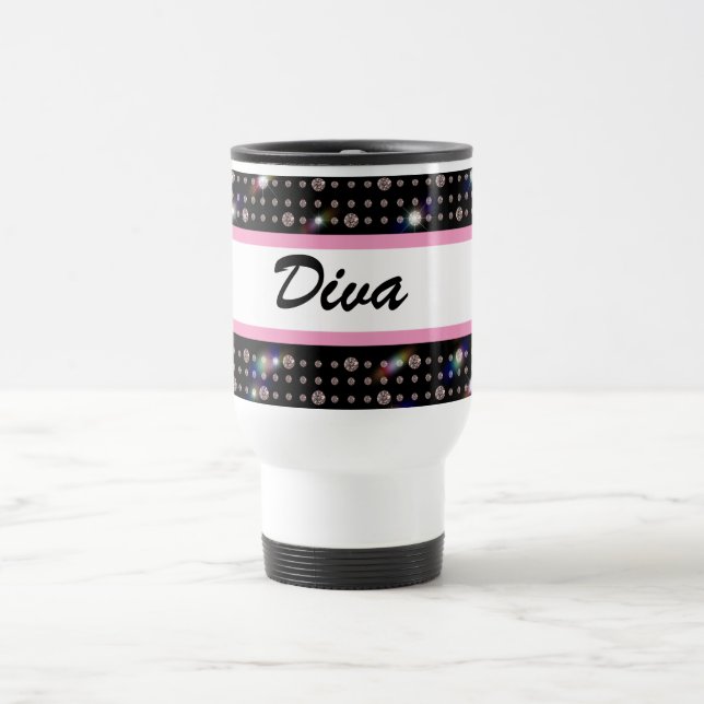 Caneca de viagem cor-de-rosa de Bling do diamante (Centro)