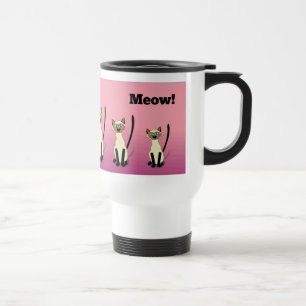 Caneca de viagem cor-de-rosa de cinco gatos