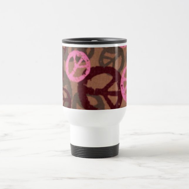 Caneca de viagem cor-de-rosa dos sinais de paz (Centro)