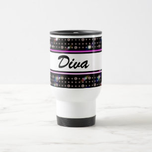 Caneca de viagem cor-de-rosa & roxa do diamante do