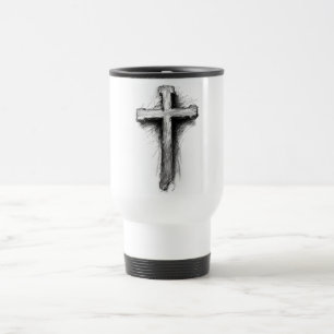 Caneca de Viagem Cruz Cristã Gráfica e Negrita