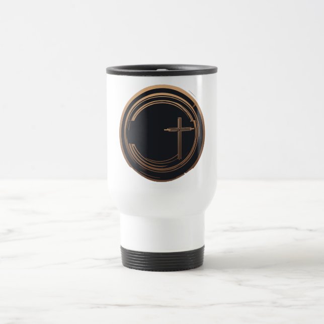 Caneca de Viagem Cruz Cristã Moderna (Centro)