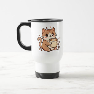 Caneca de Viagem Cute Cat Latte