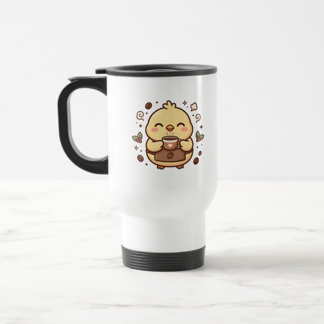 Caneca de Viagem Cute Coffee Chick (Esquerda)