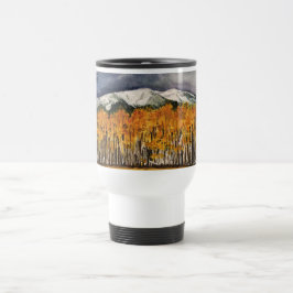 Caneca de viagem da arte da aguarela das árvores