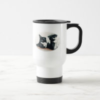Caneca de viagem da arte do gato do smoking