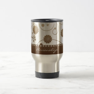 Caneca de viagem da bandeira da flor do Mocha