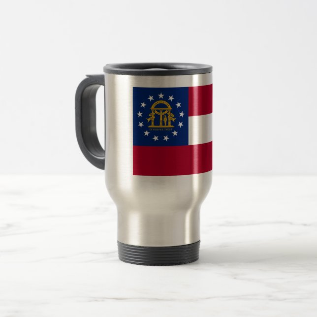 Caneca de Viagem da Bandeira da Geórgia (Frente Esquerda)
